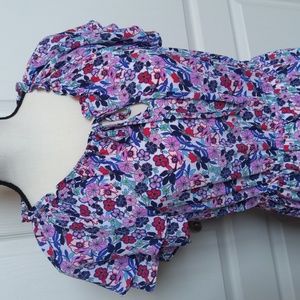 🎈SOLD🎈 Talbots Paradise Multicolor Floral Popover Dress